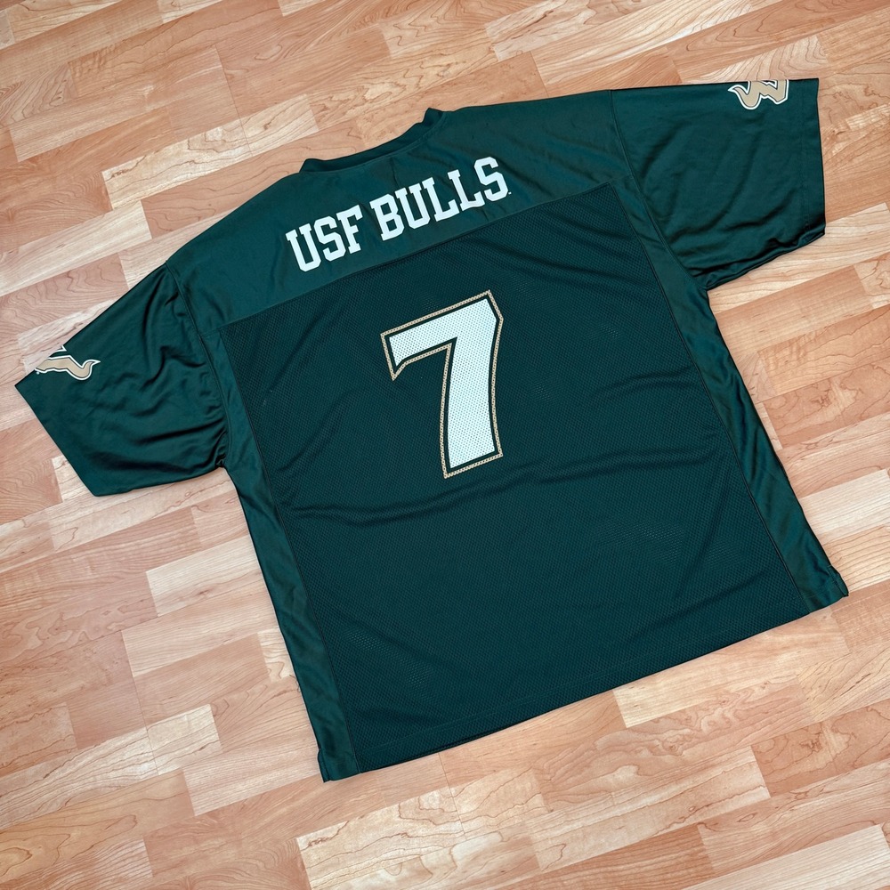 NCAA USF Bulls Football Jersey Mens 2XL Green Knights Apparel University Florida
